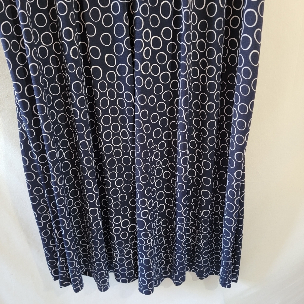 Roz & Ali Blue White Polkadot Jumpsuit Sz 16 Midi Length Bow Accent Minimalist - Picture 8 of 10